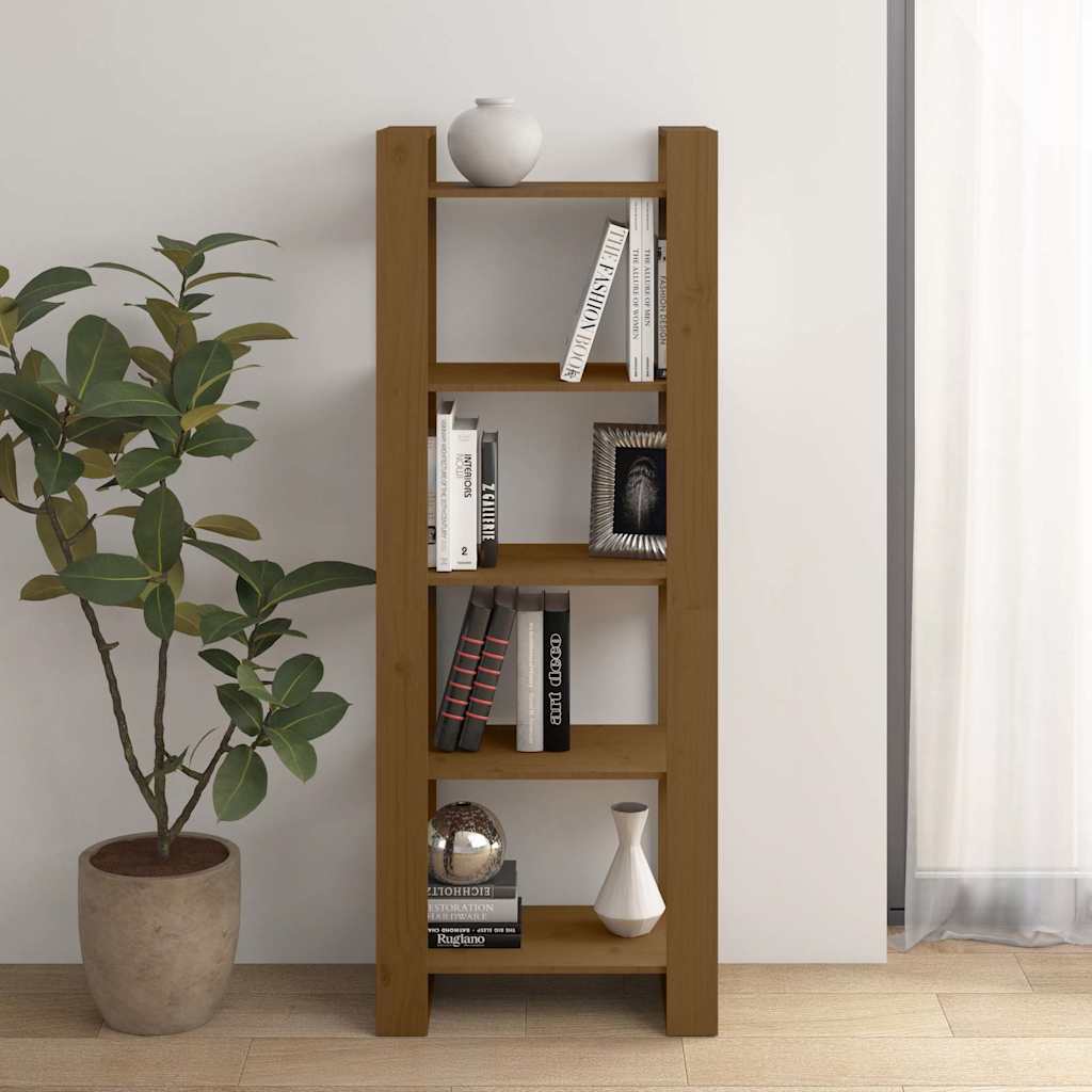 Libreria/Divisorio Marrone ambra 60x35x160 cm Legno Massello