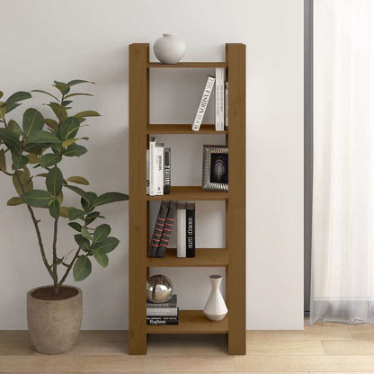 Libreria/Divisorio Marrone ambra 60x35x160 cm Legno Massello