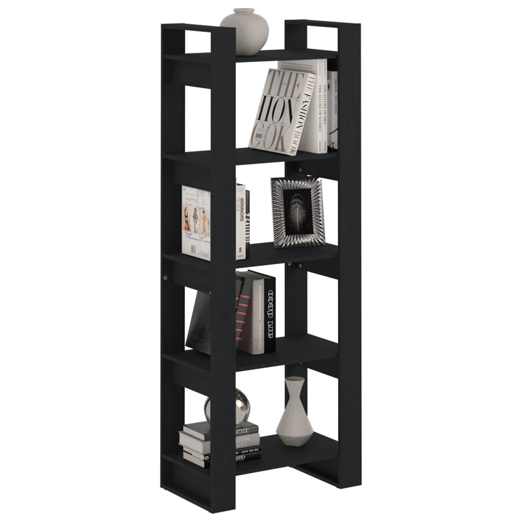 Libreria/Divisorio Nero 60x35x160 cm Legno Massello | homemem39