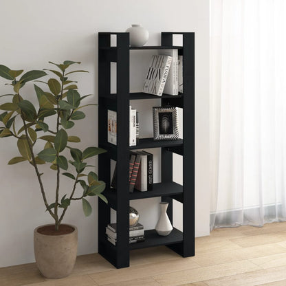 Libreria/Divisorio Nero 60x35x160 cm Legno Massello | homemem39
