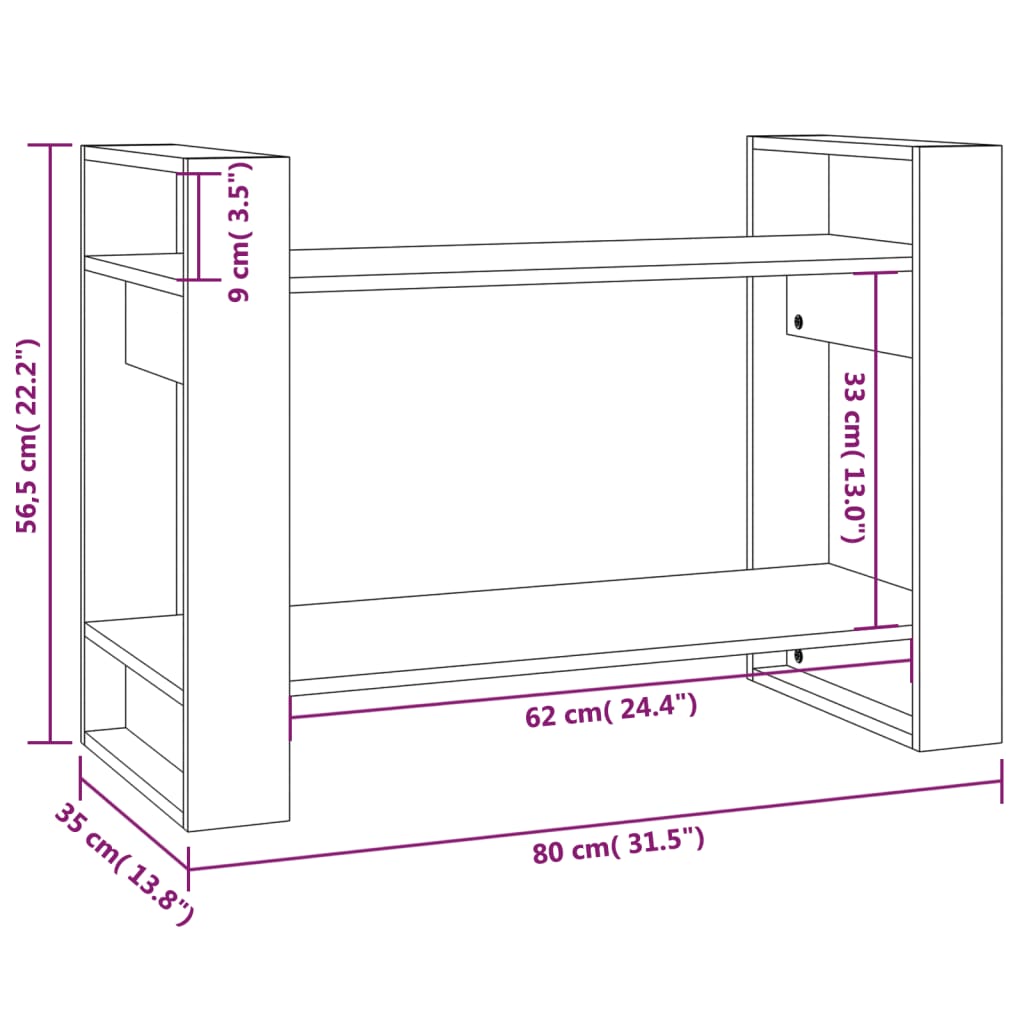 Libreria/Divisorio Ambrato 80x35x56,5 cm Legno Massello di Pino | homemem39