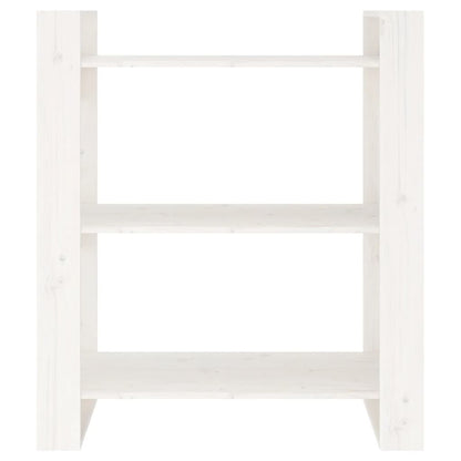 Libreria/Divisorio Bianco 80x35x91 cm in Legno Massello di Pino | homemem39