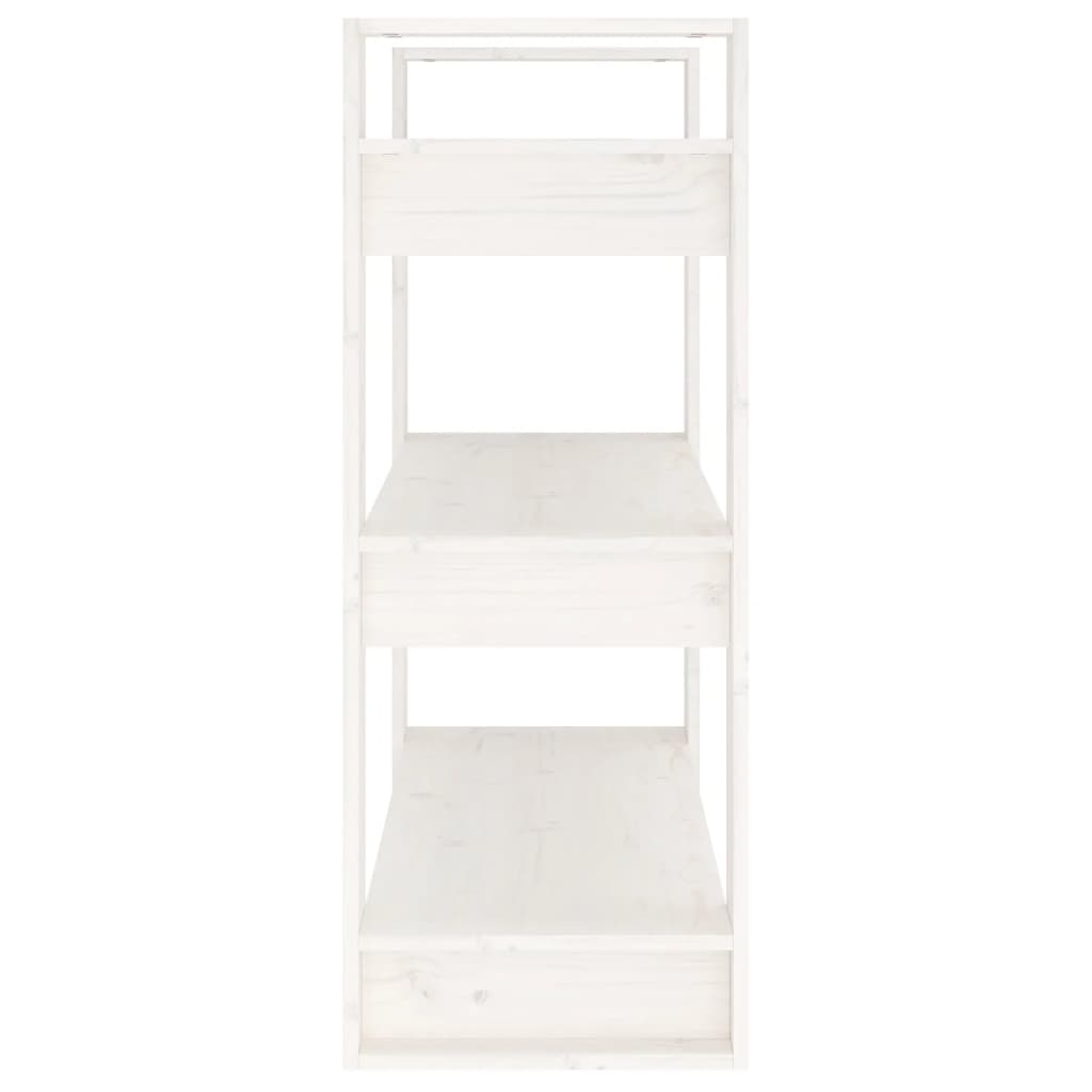 Libreria/Divisorio Bianco 80x35x91 cm in Legno Massello di Pino