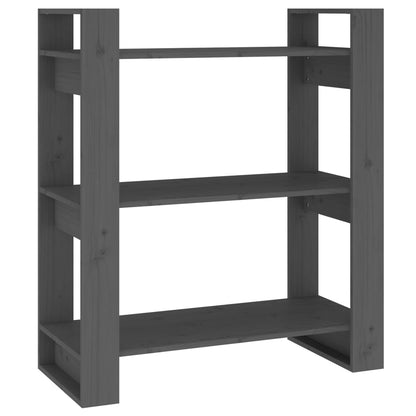 Libreria/Divisorio Grigio 80x35x91 cm in Legno Massello di Pino | homemem39