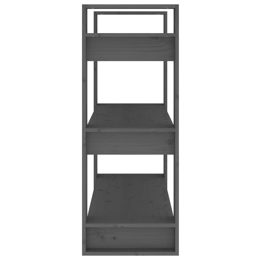 Libreria/Divisorio Grigio 80x35x91 cm in Legno Massello di Pino | homemem39