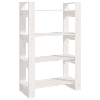 Libreria/Divisorio Bianco 80x35x125 cm Legno Massello di Pino | homemem39