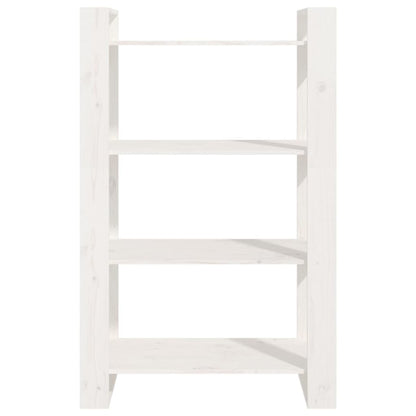 Libreria/Divisorio Bianco 80x35x125 cm Legno Massello di Pino | homemem39