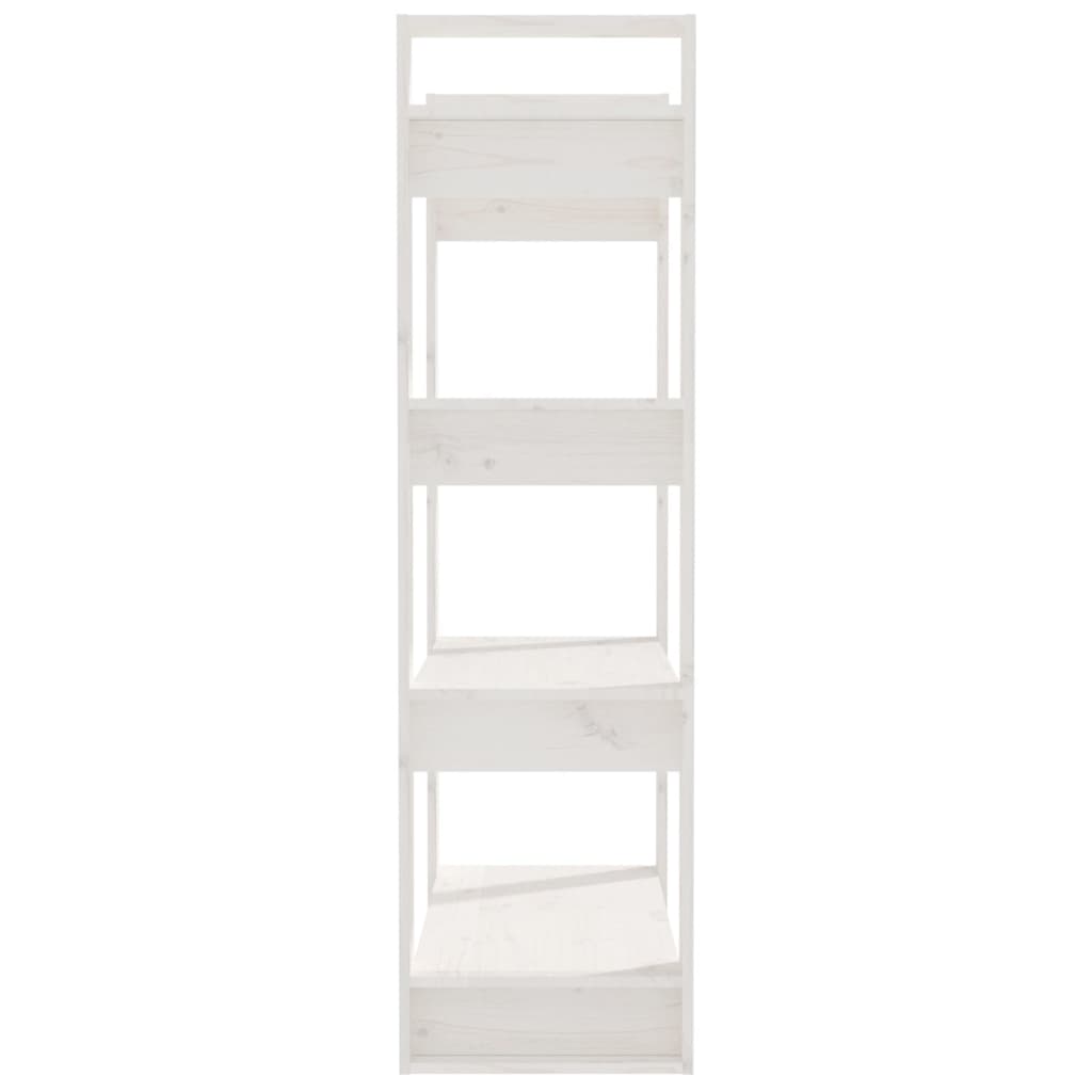 Libreria/Divisorio Bianco 80x35x125 cm Legno Massello di Pino | homemem39