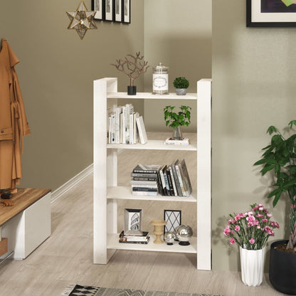 Libreria/Divisorio Bianco 80x35x125 cm Legno Massello di Pino | homemem39