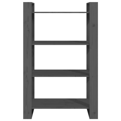 Libreria/Divisorio Grigio 80x35x125 cm Legno Massello di Pino