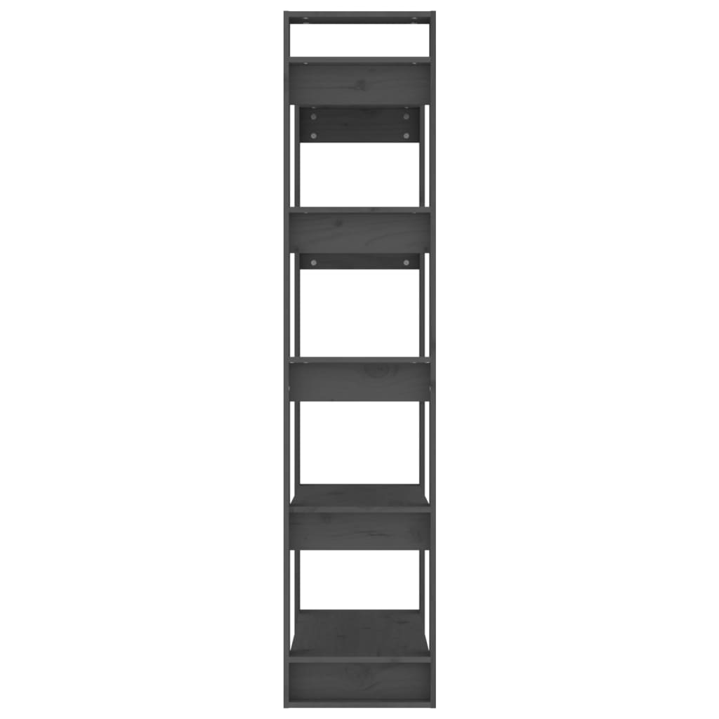 Libreria/Divisorio Grigio 80x35x160 cm Legno Massello