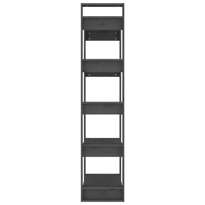 Libreria/Divisorio Grigio 80x35x160 cm Legno Massello