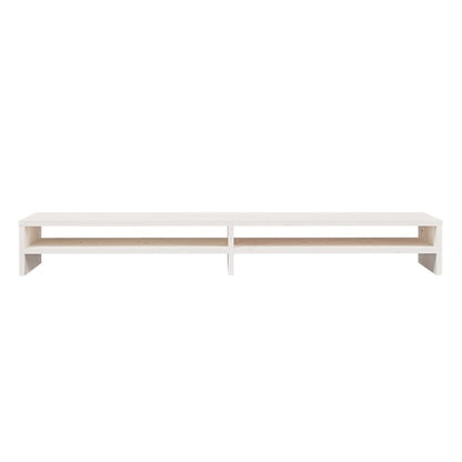 Supporto per Monitor Bianco 100x24x13 cm Legno Massello di Pino - homemem39