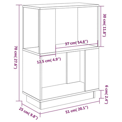 Libreria/Divisorio 51x25x70 cm in Legno Massello di Pino | homemem39