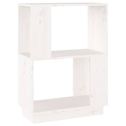 Libreria/Divisorio Bianco 51x25x70 cm in Legno Massello di Pino