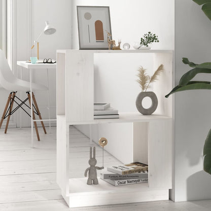 Libreria/Divisorio Bianco 51x25x70 cm in Legno Massello di Pino | homemem39