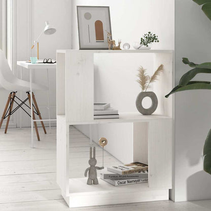 Libreria/Divisorio Bianco 51x25x70 cm in Legno Massello di Pino