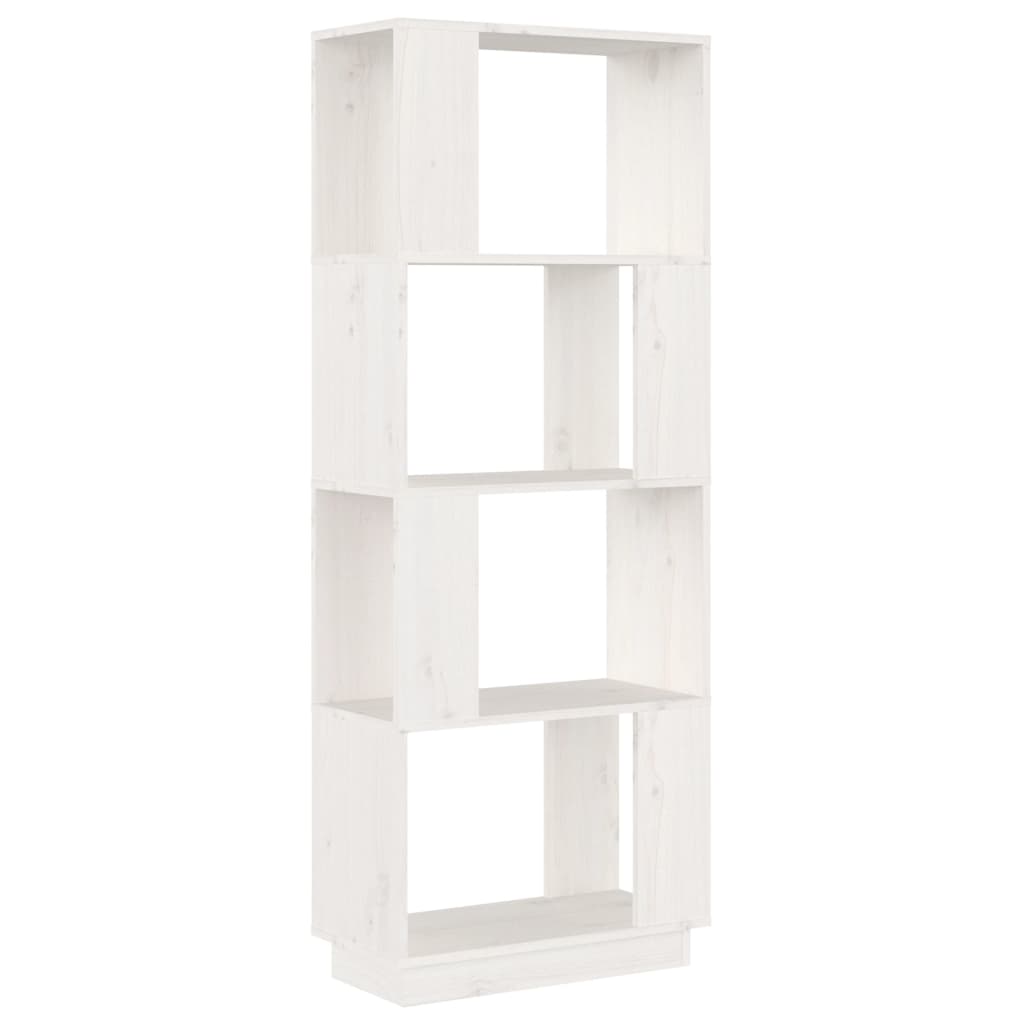 Libreria/Divisorio Bianco 51x25x132 cm Legno Massello di Pino | homemem39