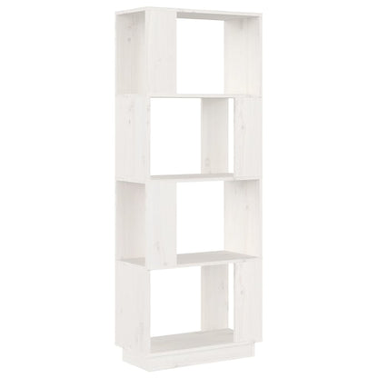 Libreria/Divisorio Bianco 51x25x132 cm Legno Massello di Pino | homemem39