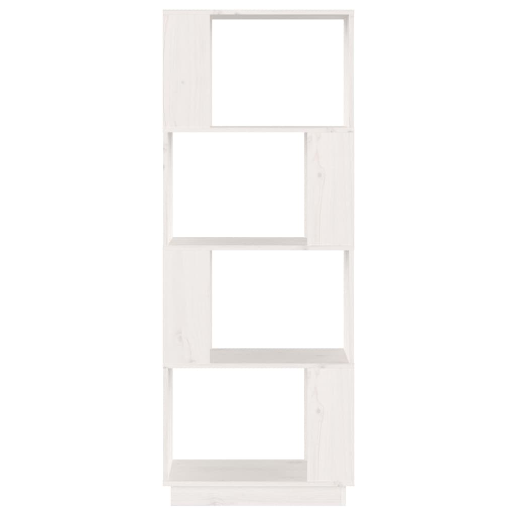 Libreria/Divisorio Bianco 51x25x132 cm Legno Massello di Pino | homemem39