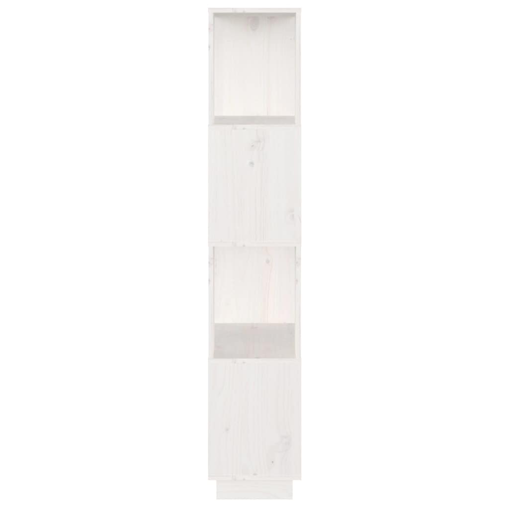Libreria/Divisorio Bianco 51x25x132 cm Legno Massello di Pino