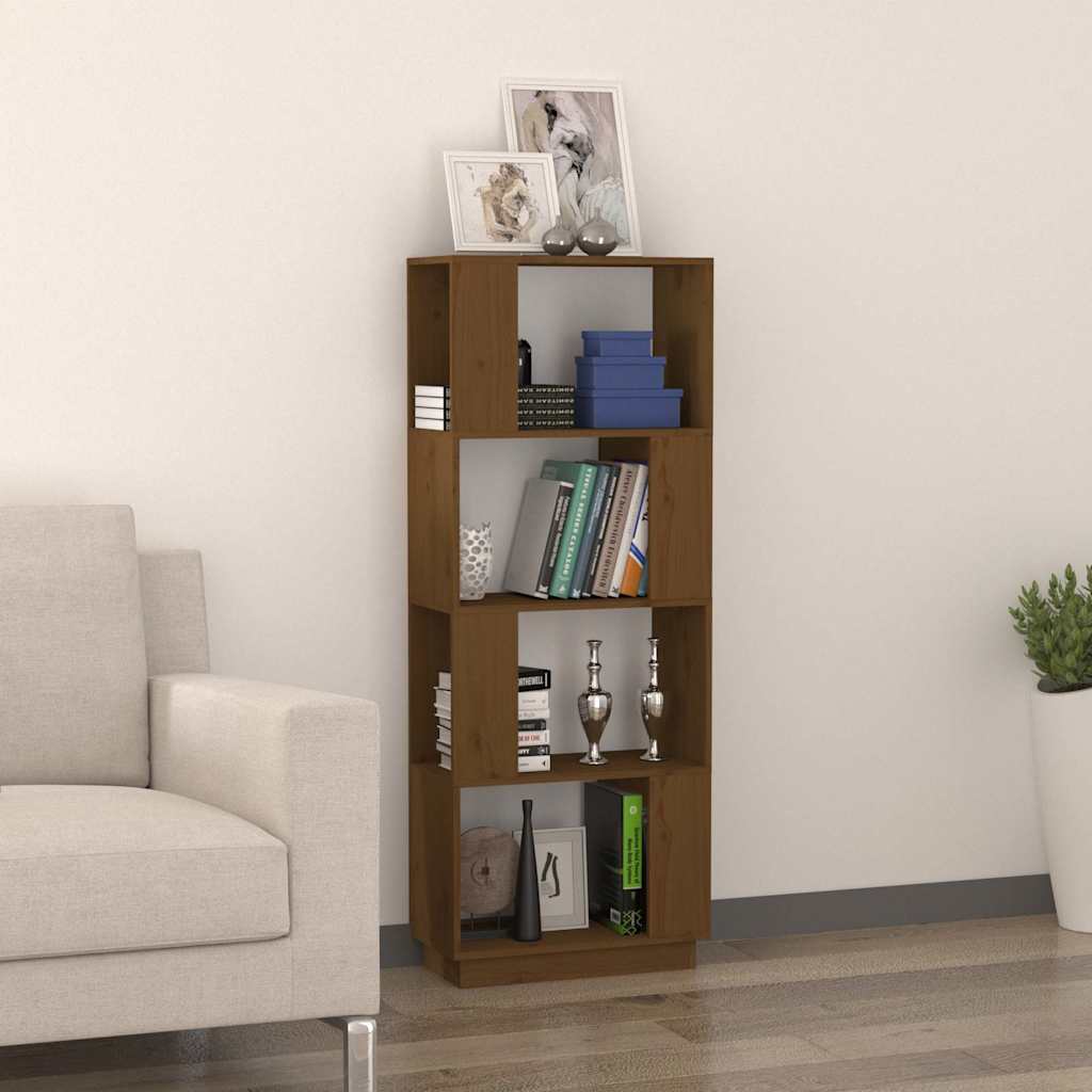 Libreria/Divisorio Ambrato 51x25x132 cm in Massello di Pino