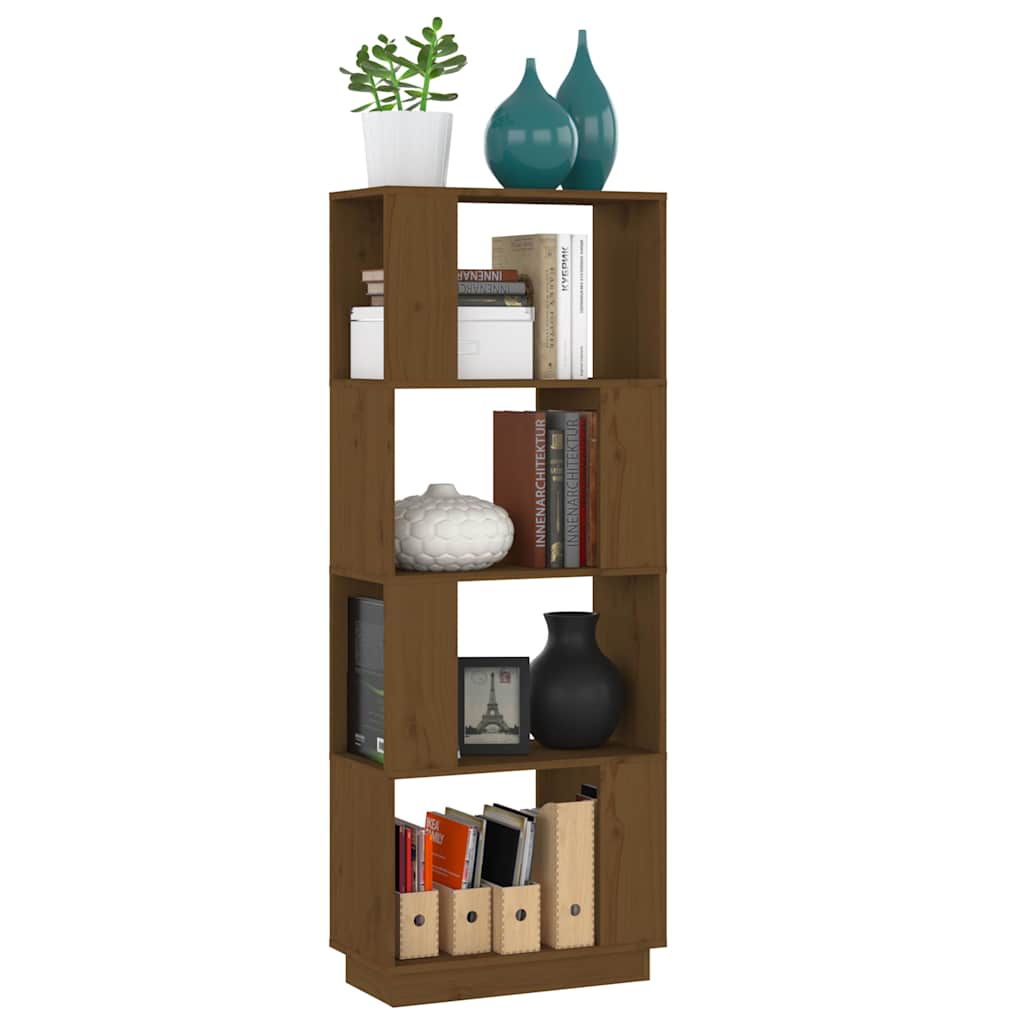 Libreria/Divisorio Ambrato 51x25x132 cm in Massello di Pino