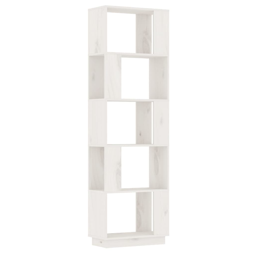 Libreria/Divisorio Bianco 51x25x163,5 cm Legno Massello di Pino | homemem39