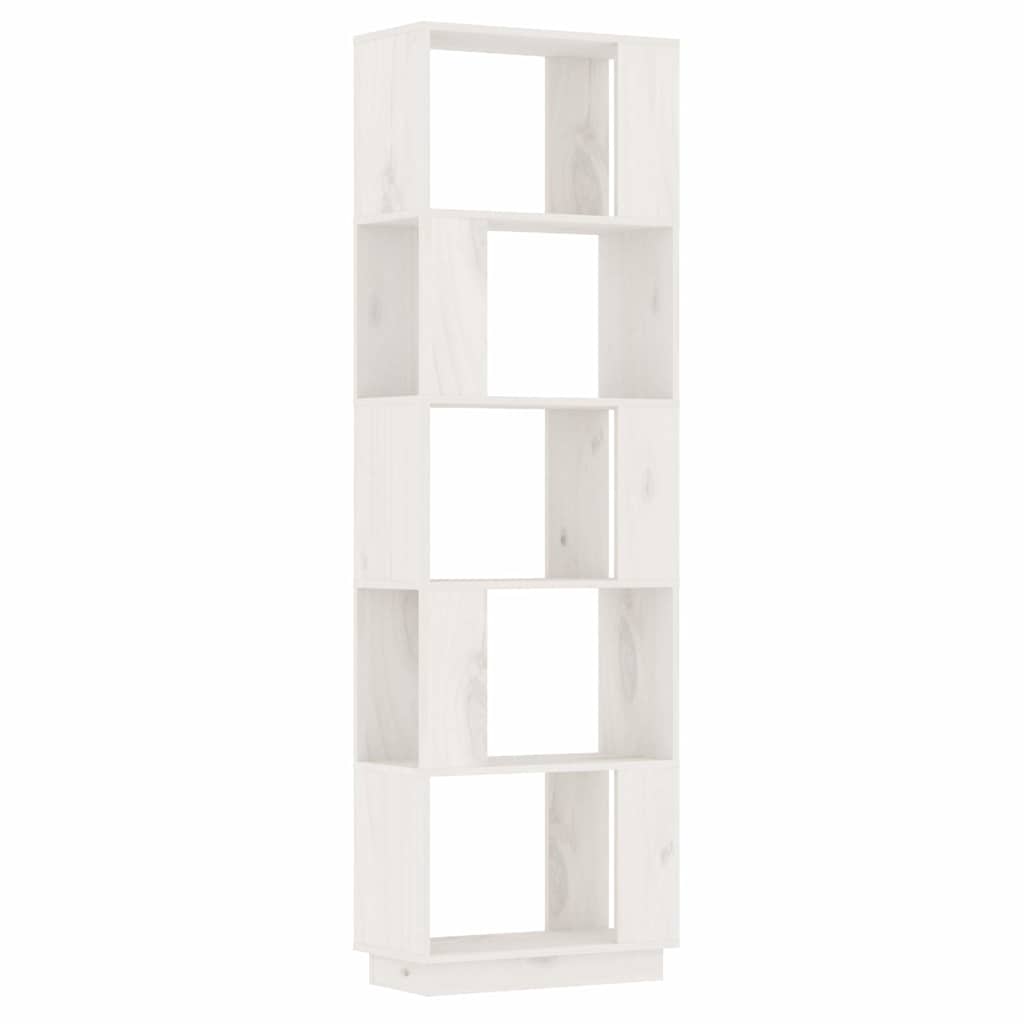 Libreria/Divisorio Bianco 51x25x163,5 cm Legno Massello di Pino