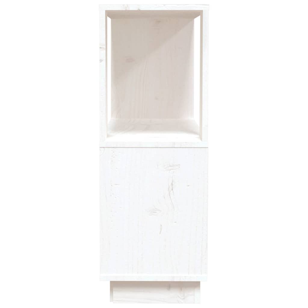 Libreria/Divisorio Bianco 80x25x70 cm in Legno Massello di Pino