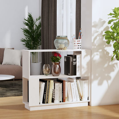 Libreria/Divisorio Bianco 80x25x70 cm in Legno Massello di Pino | homemem39