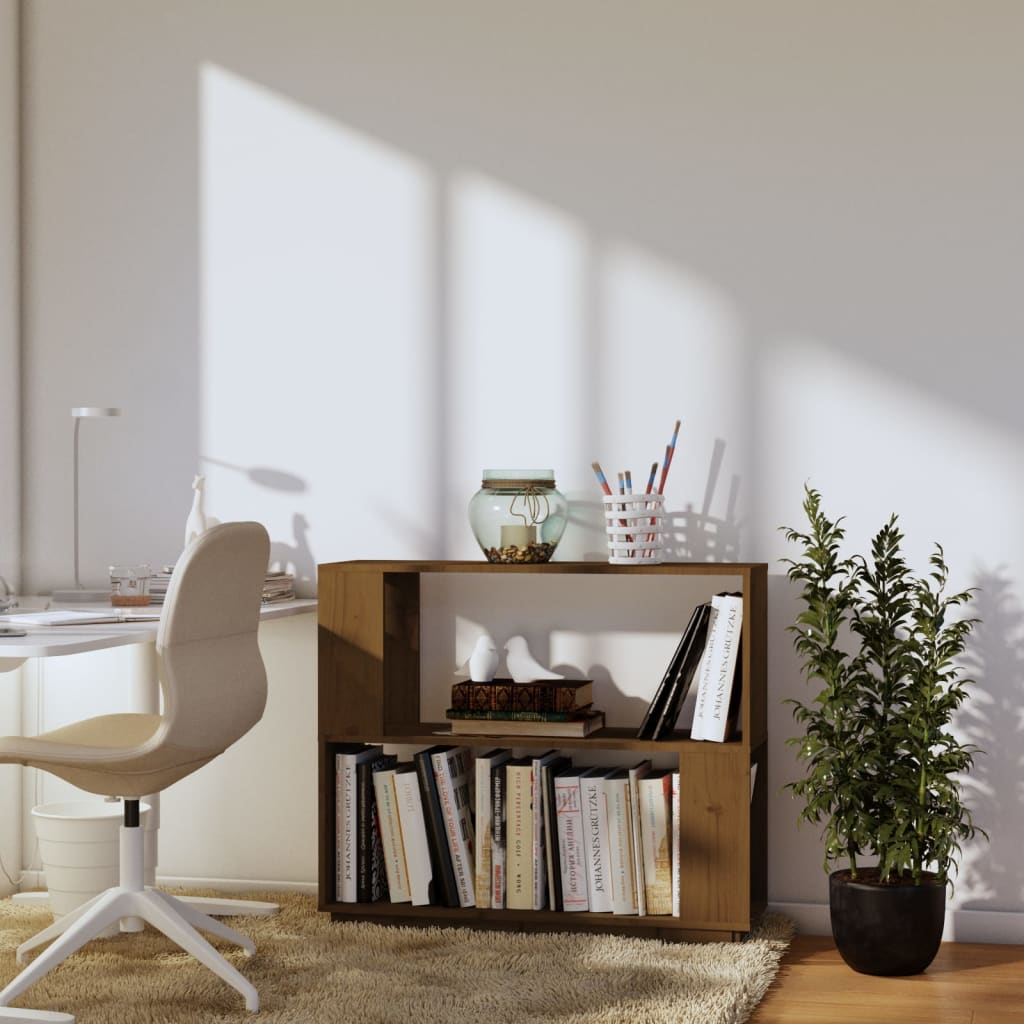 Libreria/Divisorio Ambrato 80x25x70 cm Legno Massello di Pino | homemem39