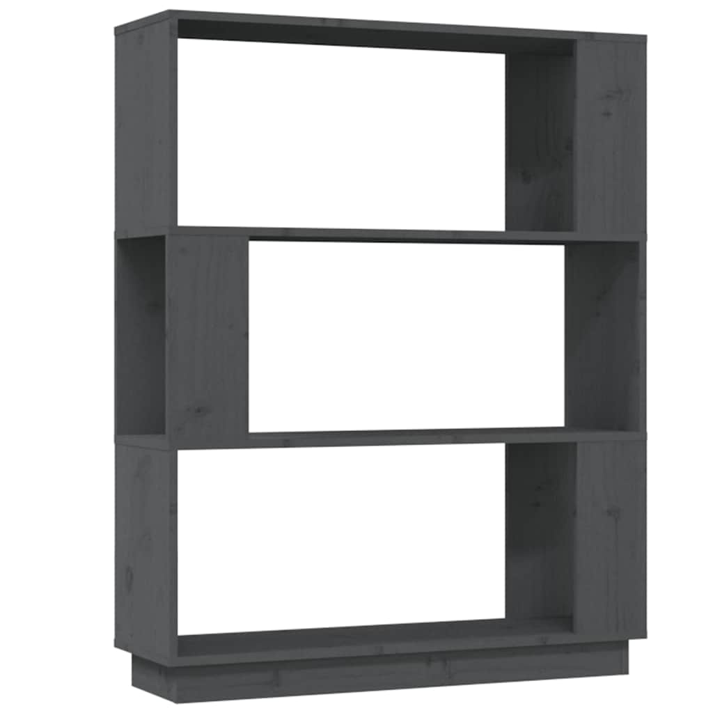 Libreria/Divisorio Grigio 80x25x101 cm Legno Massello di Pino