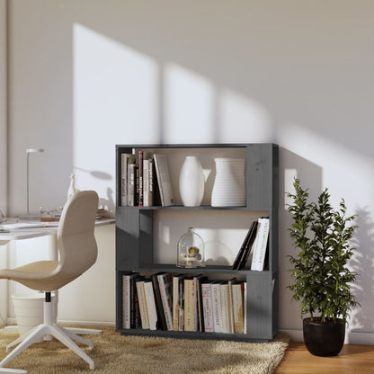 Libreria/Divisorio Grigio 80x25x101 cm Legno Massello di Pino | homemem39