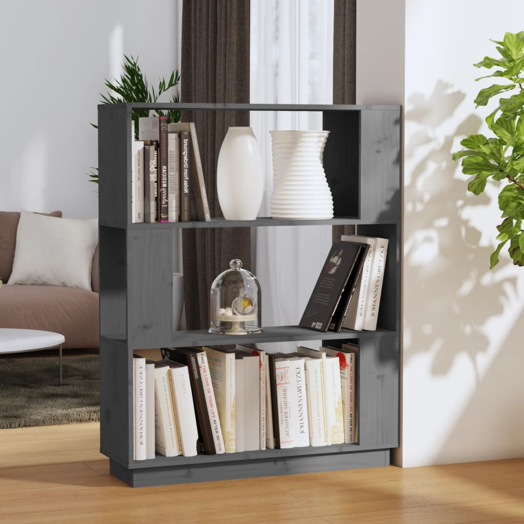 Libreria/Divisorio Grigio 80x25x101 cm Legno Massello di Pino | homemem39