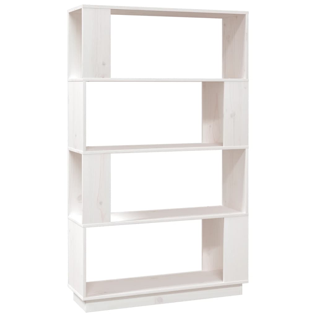 Libreria/Divisorio Bianco 80x25x132 cm Legno Massello di Pino | homemem39