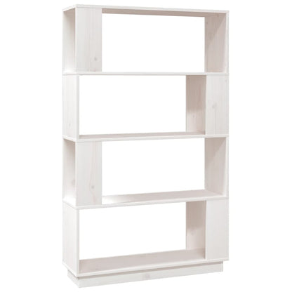 Libreria/Divisorio Bianco 80x25x132 cm Legno Massello di Pino | homemem39