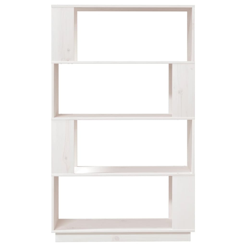 Libreria/Divisorio Bianco 80x25x132 cm Legno Massello di Pino | homemem39