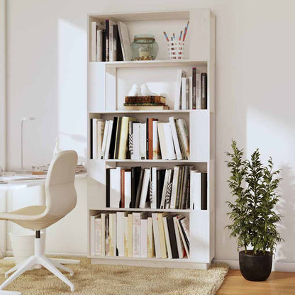 Libreria/Divisorio Bianco 80x25x163,5 cm Legno Massello di Pino