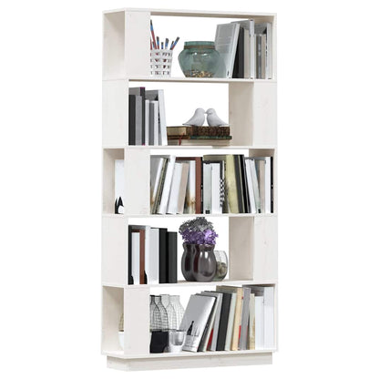 Libreria/Divisorio Bianco 80x25x163,5 cm Legno Massello di Pino