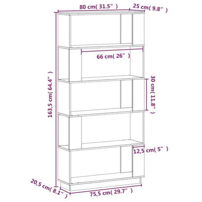 Libreria/Divisorio Bianco 80x25x163,5 cm Legno Massello di Pino