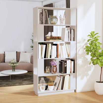 Libreria/Divisorio Bianco 80x25x163,5 cm Legno Massello di Pino | homemem39
