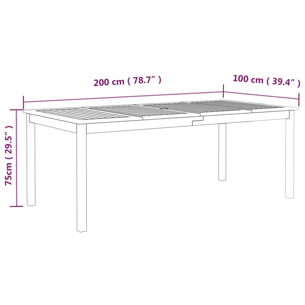 Set da Pranzo da Giardino 7 pz Legno Massello di Acacia Grigio | homemem39