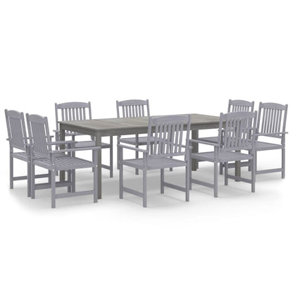 Set da Pranzo da Giardino 9 pz Legno Massello di Acacia Grigio - homemem39