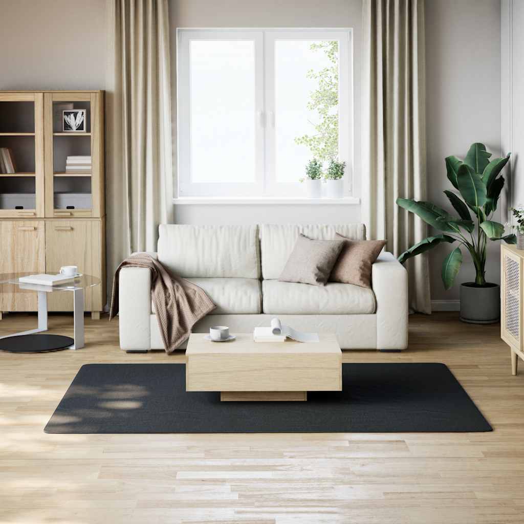 Tappeto Lavabile Soffice Pelo Corto 160x230 cm Antiscivolo Nero | homemem39