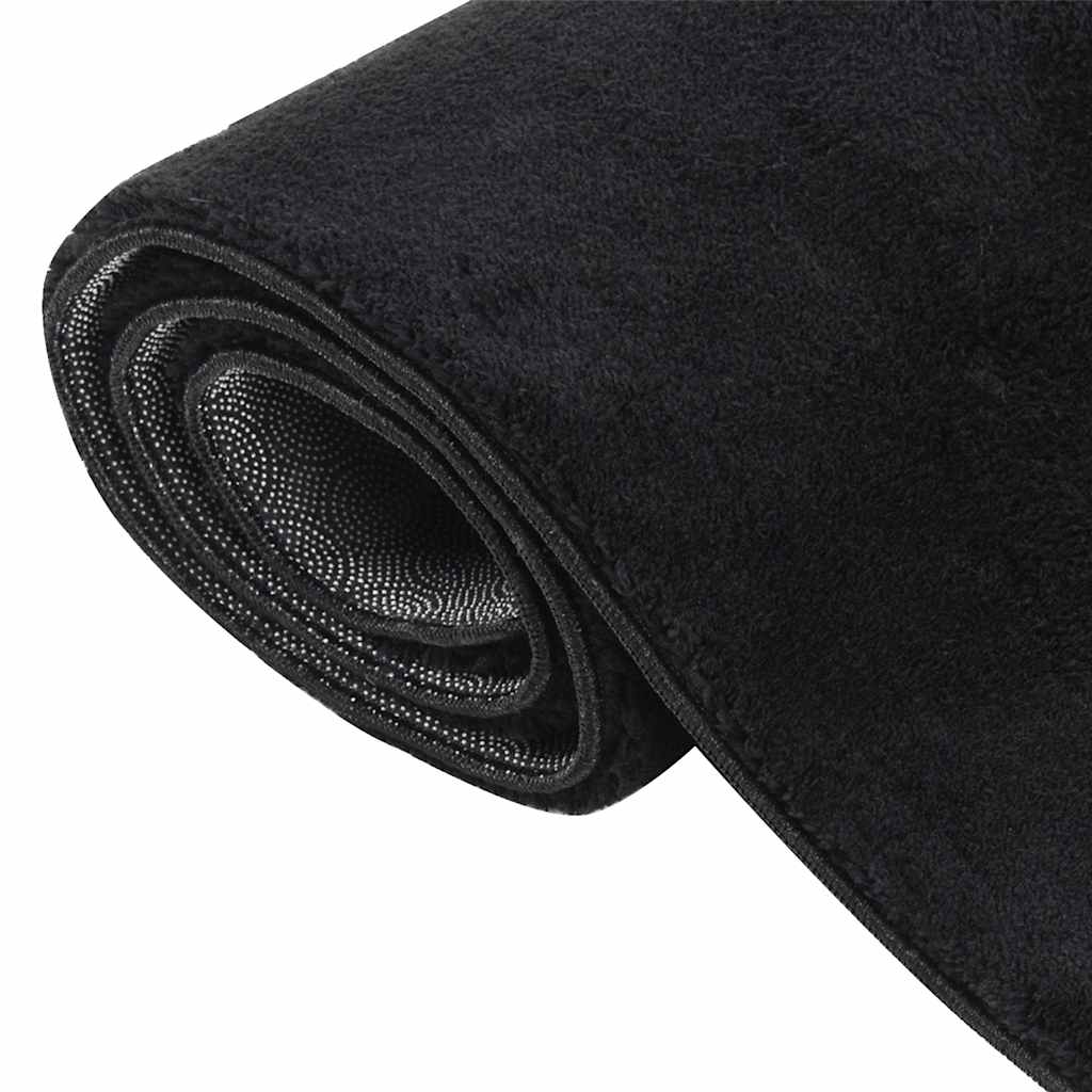 Tappeto Lavabile Soffice Pelo Corto 160x230 cm Antiscivolo Nero | homemem39
