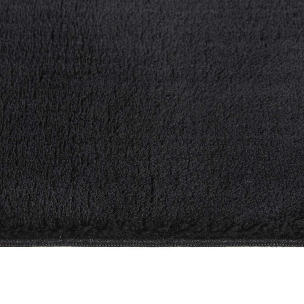 Tappeto Lavabile Soffice Pelo Corto 160x230 cm Antiscivolo Nero | homemem39