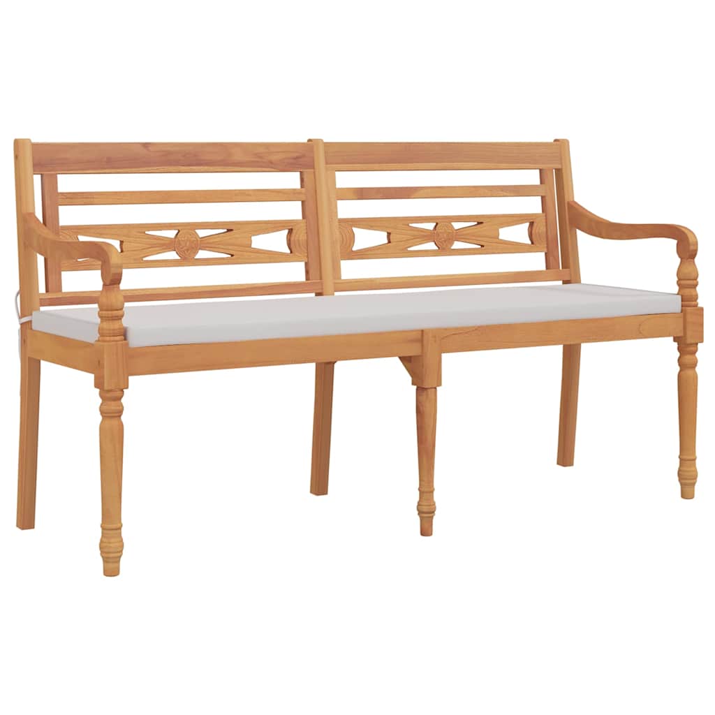 Panchina Batavia con Cuscino 150 cm in Legno Massello di Teak - homemem39