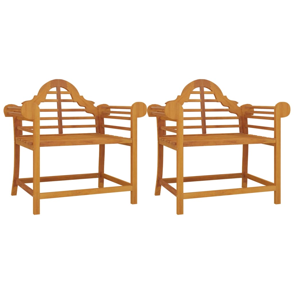 Sedie da Giardino 2 pz 91x62x94 cm in Legno Massello di Teak - homemem39