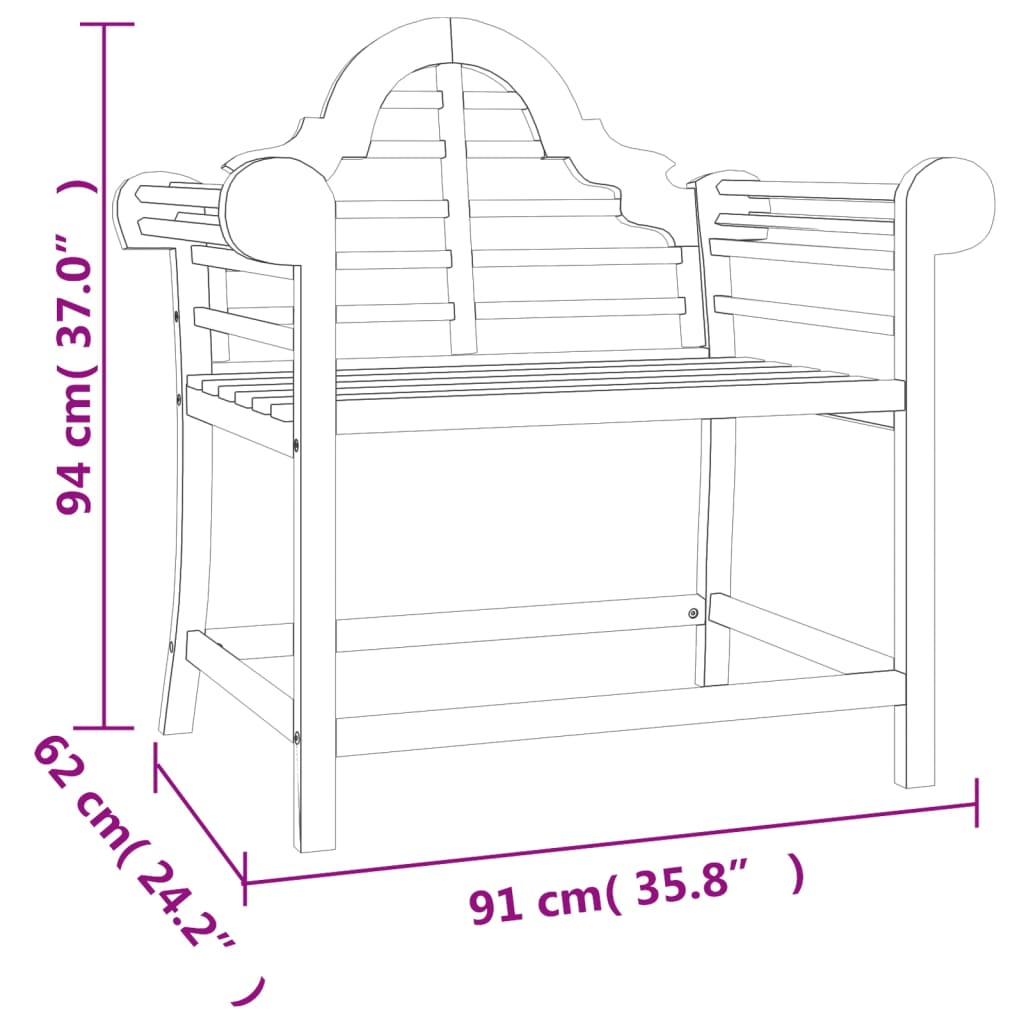 Sedie da Giardino 2 pz 91x62x94 cm in Legno Massello di Teak - homemem39